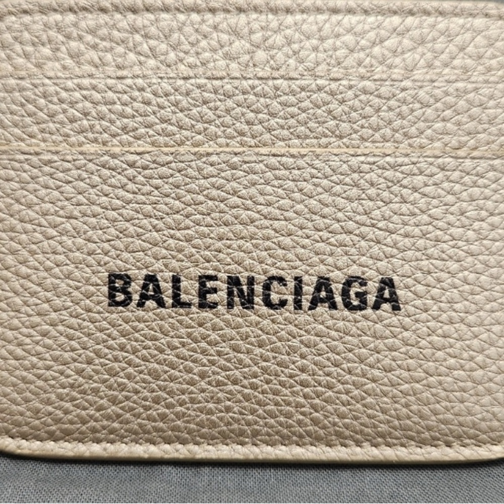 Balenciaga Beige Leather Card Holder